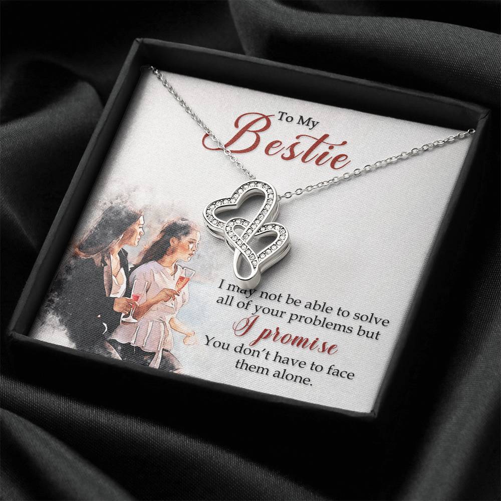 To My Best Friend-Necklace For Gift Double Hearts Necklace
