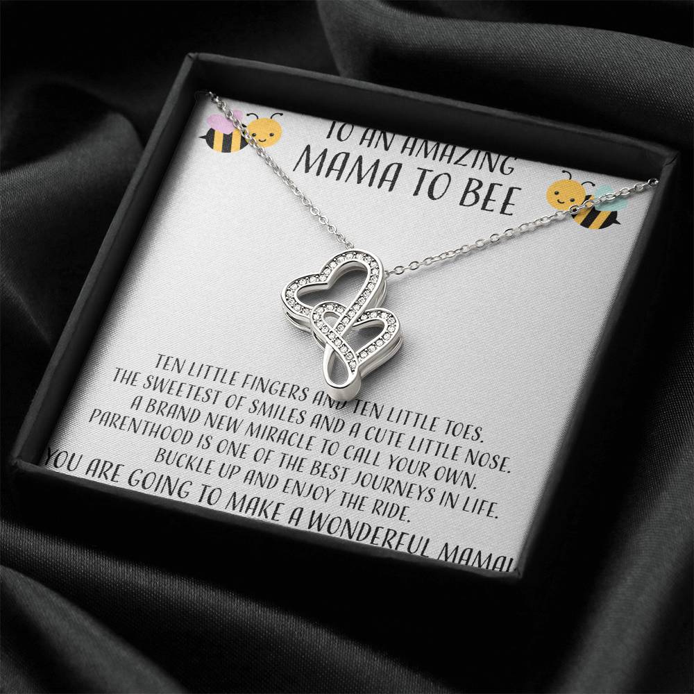 To An Amazing Mama To Bee Double Hearts Necklace