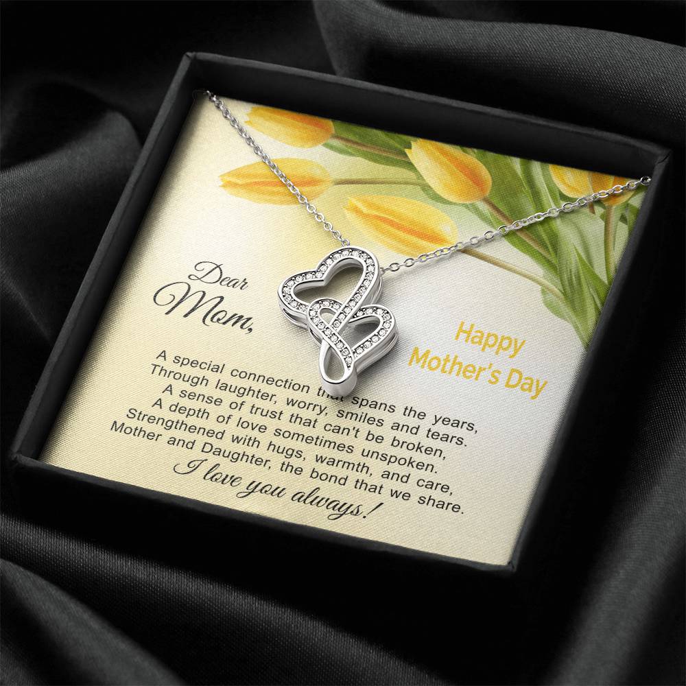 The Bond That We Share - Mother And Daughter Double Hearts Necklace