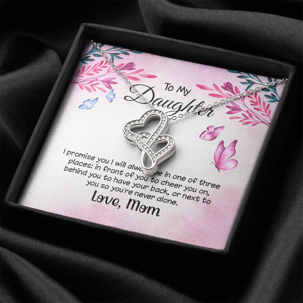 To My Daughter I Promise You Double Hearts Necklace