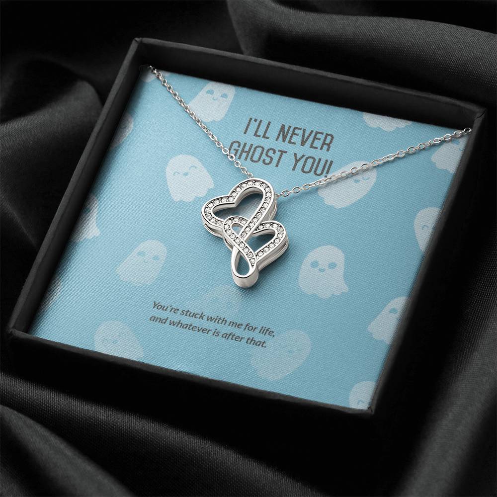 Ill Never Ghost You - Double Hearts Necklace