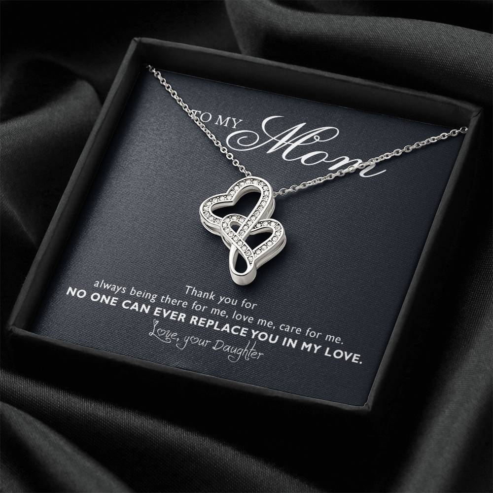Perfect Gift For Mom Necklace - Mother's Day Gift For Mom 1 Double Hearts Necklace