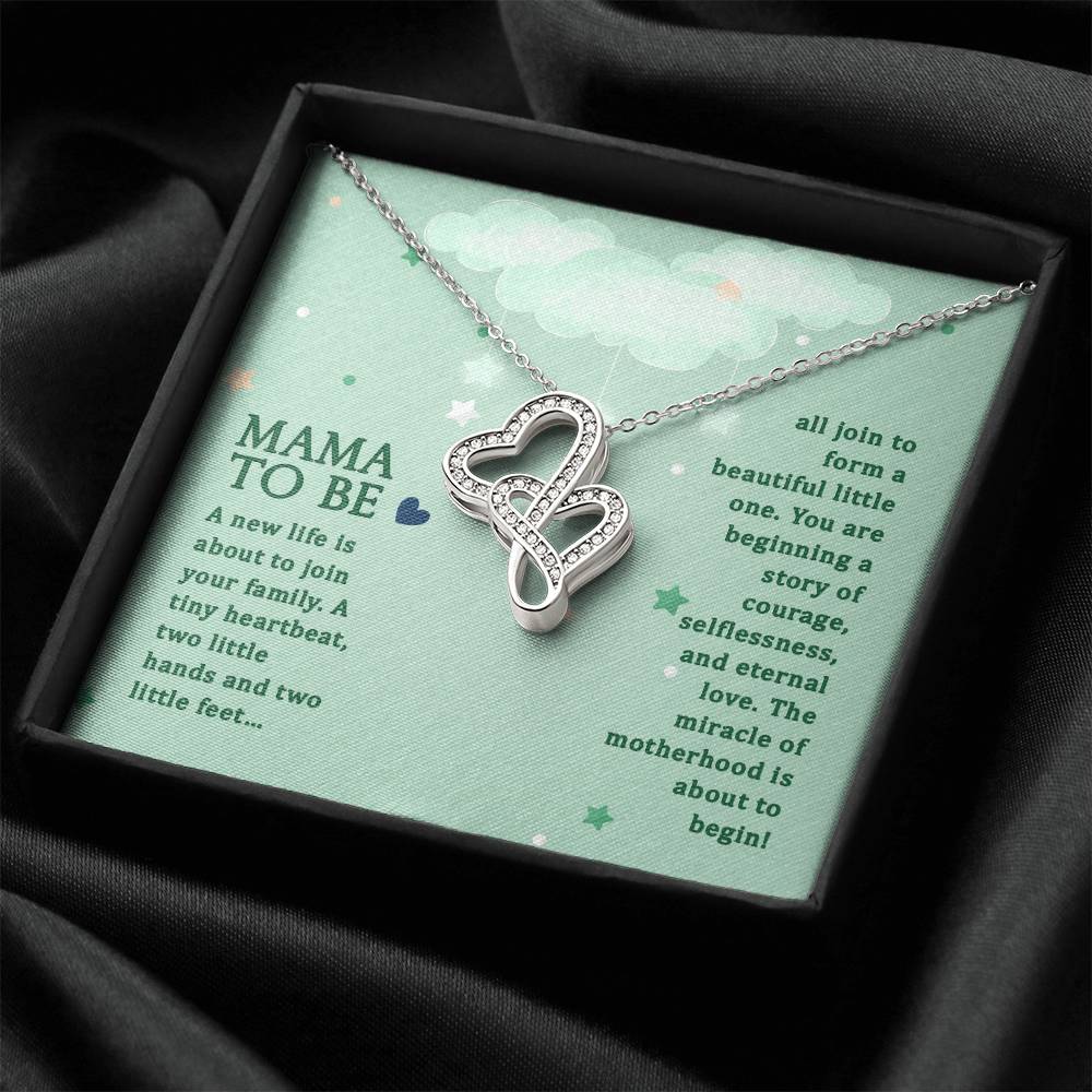 Mama To Be A New Life Double Hearts Necklace