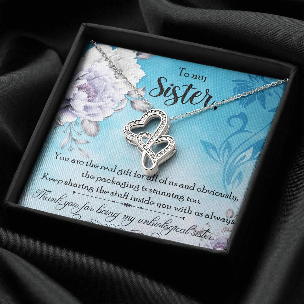 Sisters Necklacelove Hearts To My Sister Sisters At Heart Best Friend Gift Jewelry Best Friend Sisters Necklace Bff Ne Double Hearts Necklace