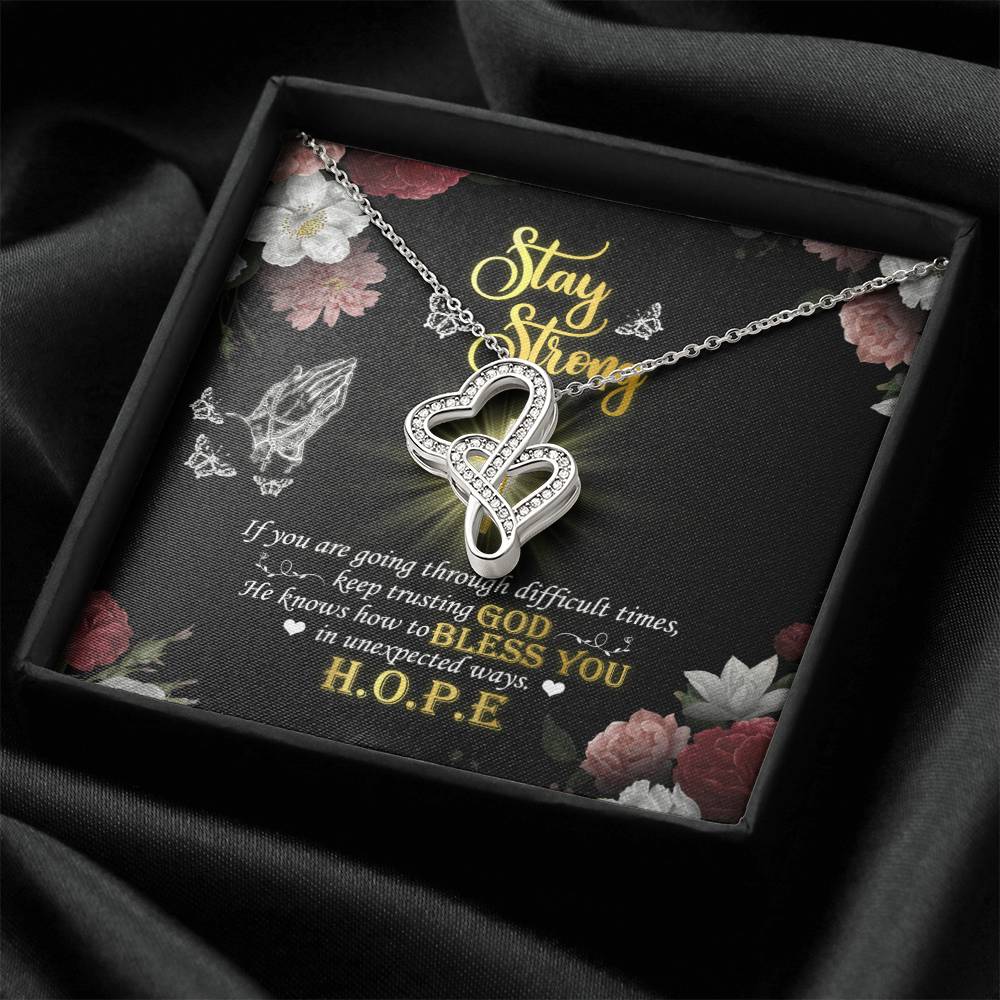 Stay Strong - 1 Double Hearts Necklace