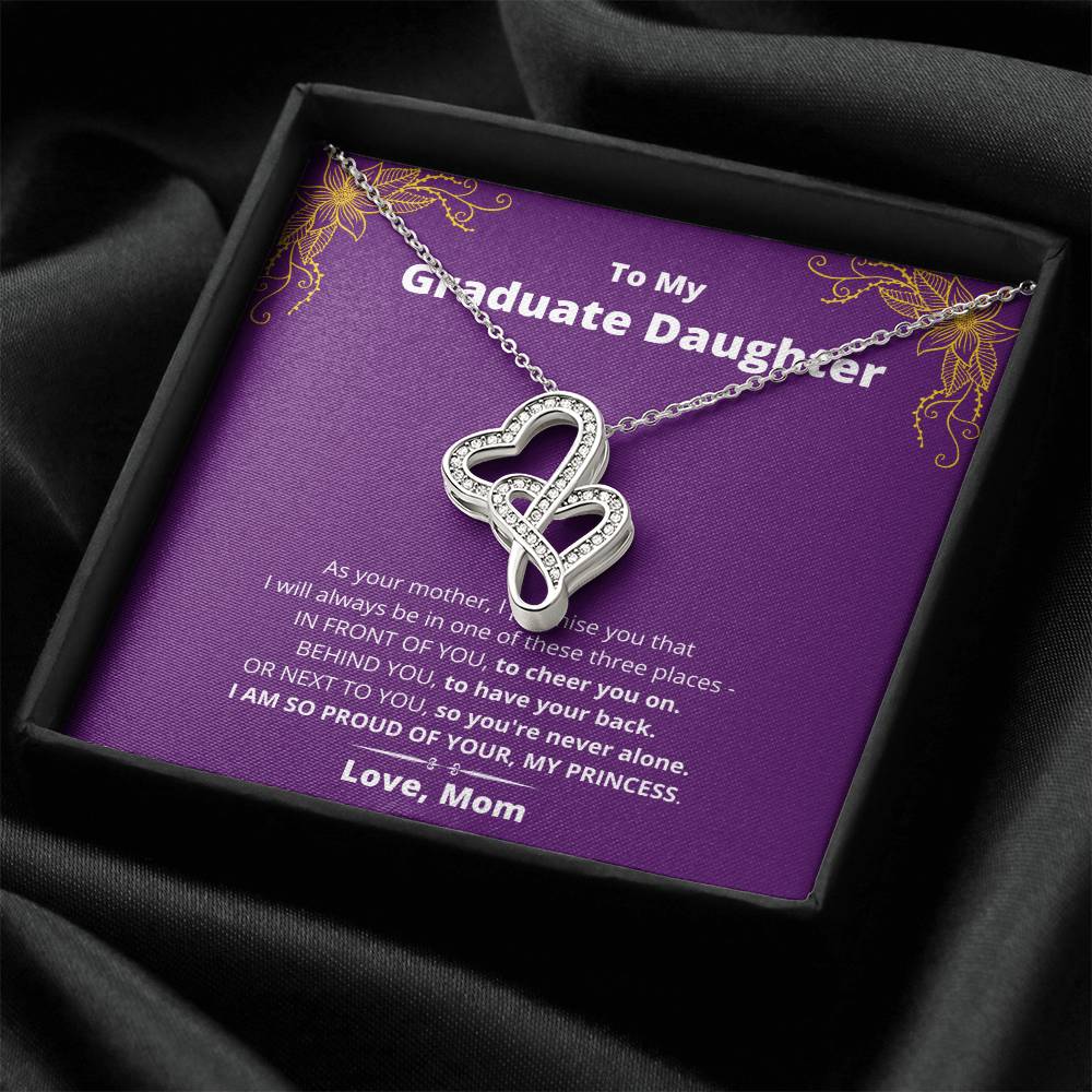 To My Beautiful Daughter Necklace - Daughter Gift - To My Daughter Necklace From Mom - To My Daughter Necklace From Da Double Hearts Necklace