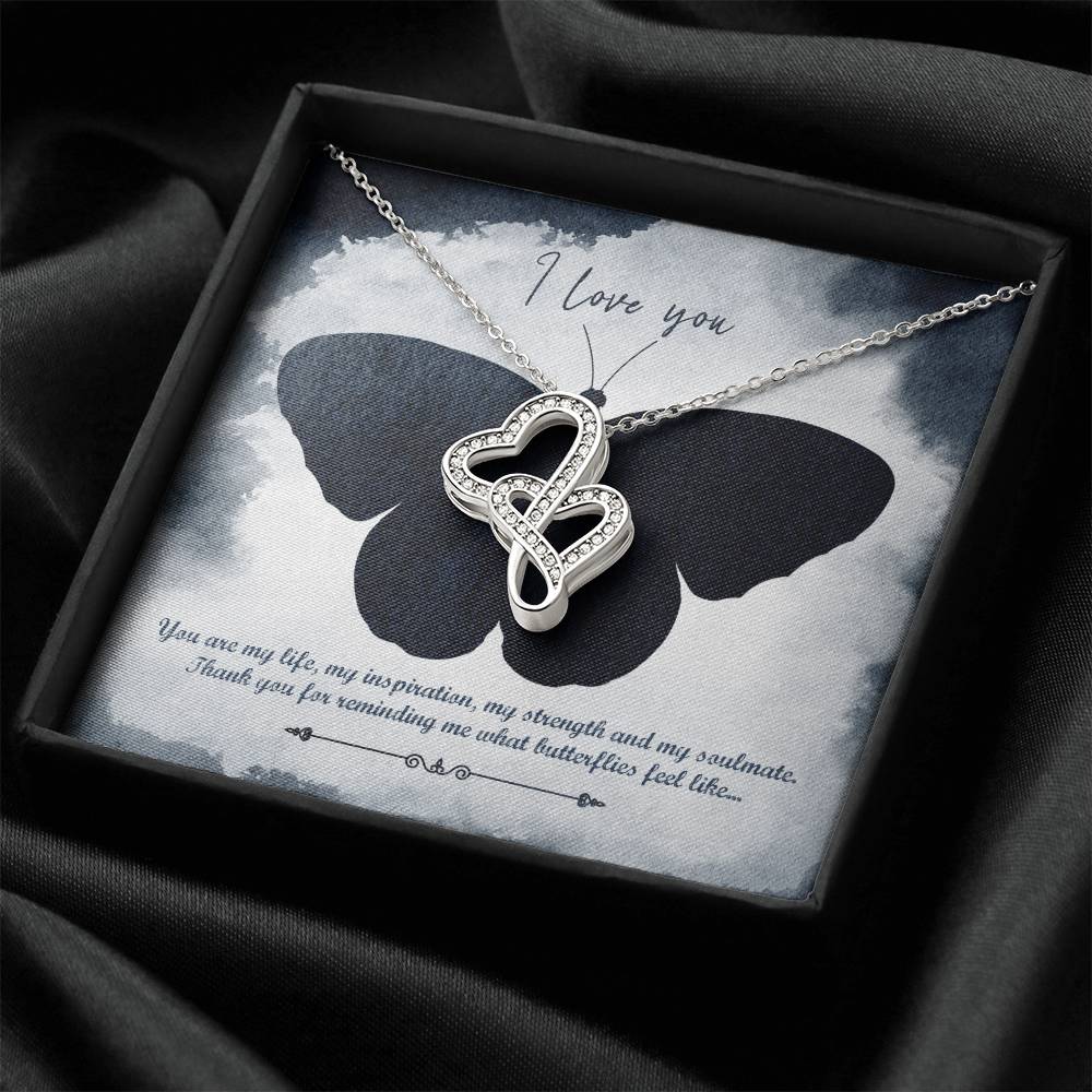 Double Hearts Butterfly Double Hearts Necklace