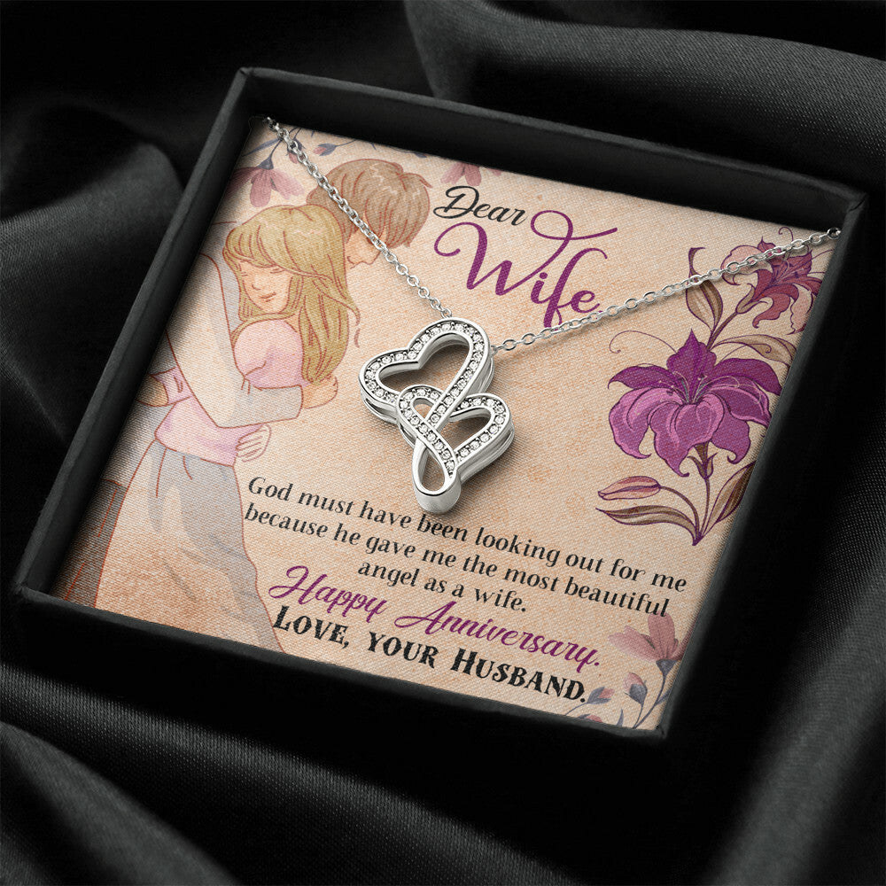God Gave Me The Most Beautiful Angel As A Wife Double Hearts Necklace
