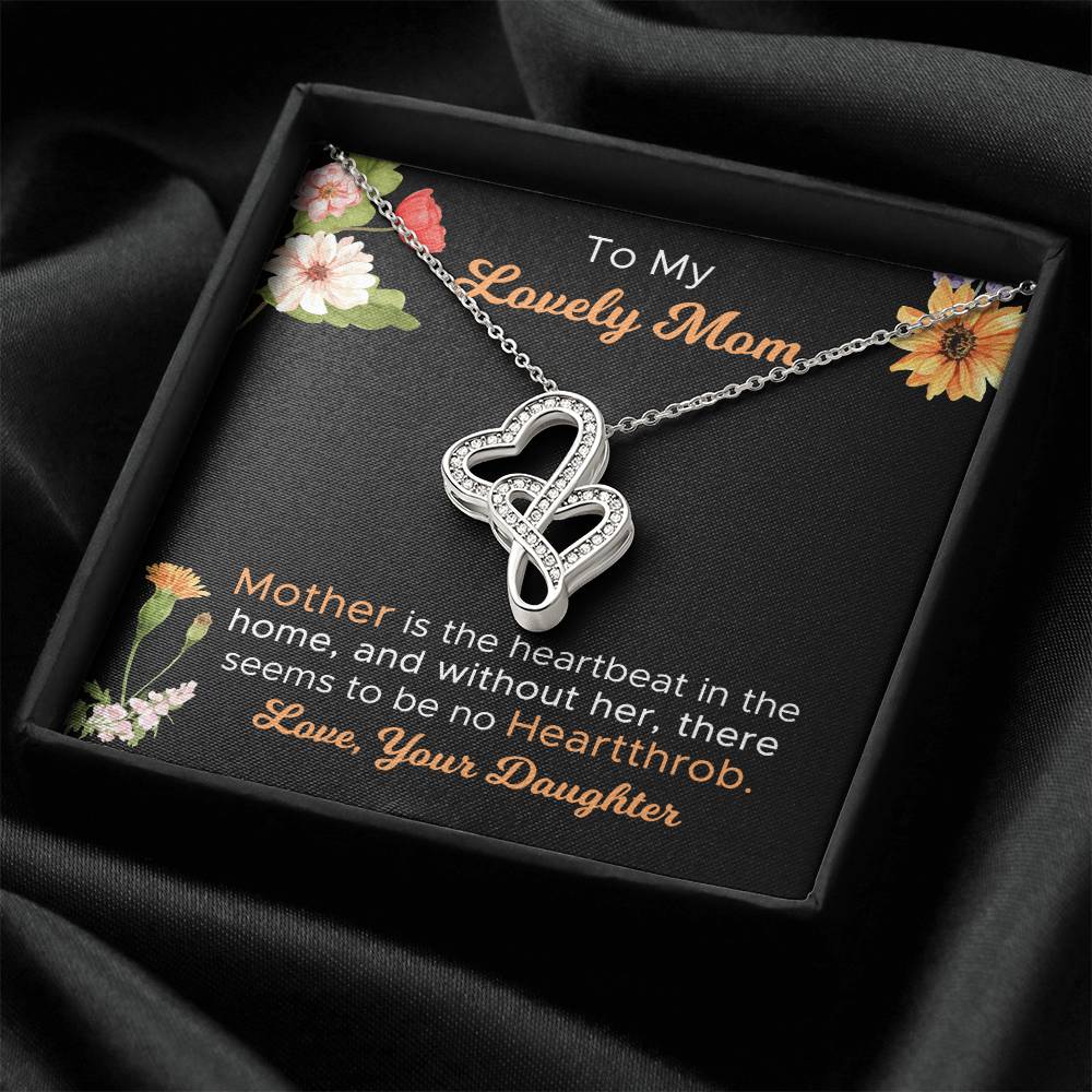 Gifts For Mom From Daughter Double Hearts Necklace