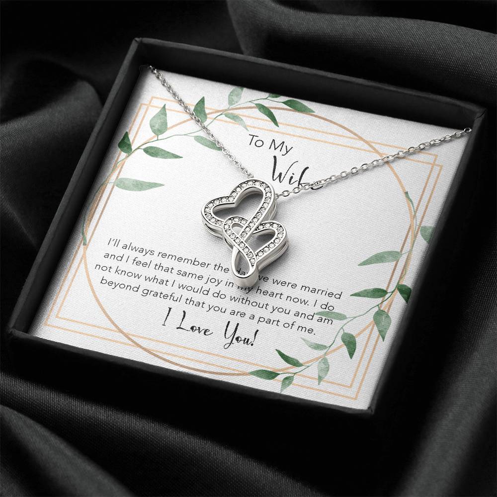 Double Heartto My Wife Necklace Anniversary Gift For Wife Birthday Gift For Wife Gift For Wife Necklace For Wife Gift Double Hearts Necklace