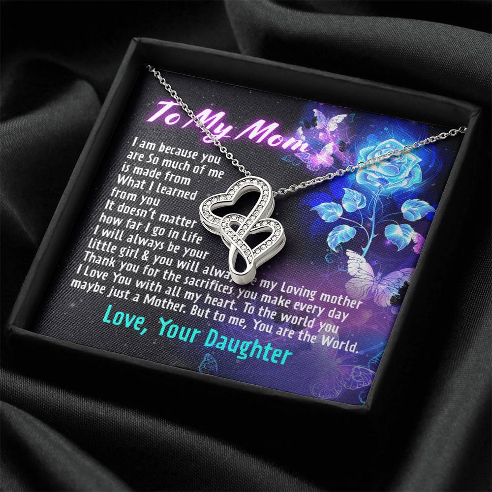 Gift For Mom - Double Hearts Necklace