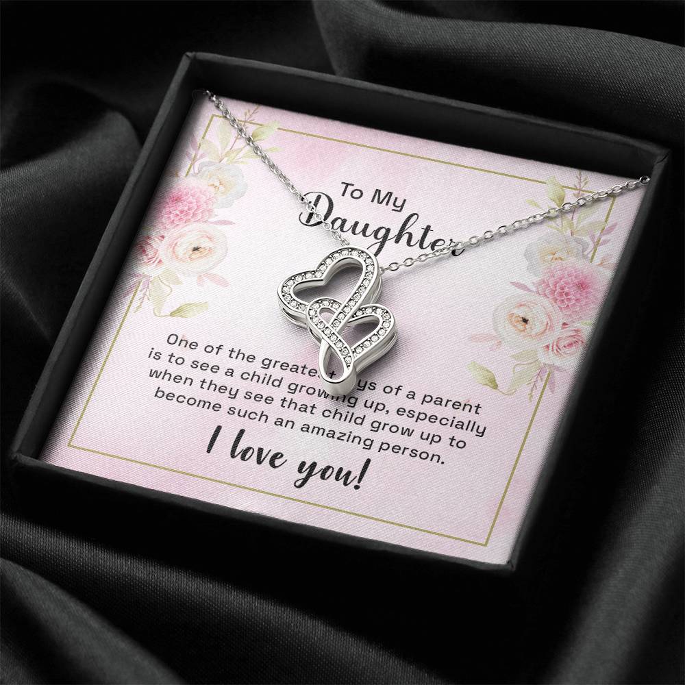 To My Daughter One Of The Greatest Joys Double Hearts Necklace