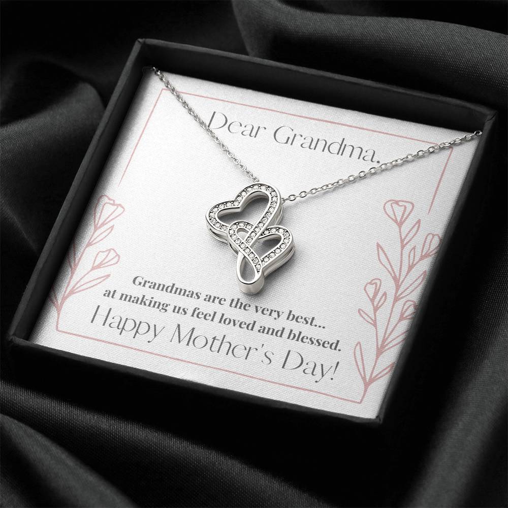 Dear Grandma Double Hearts Necklace