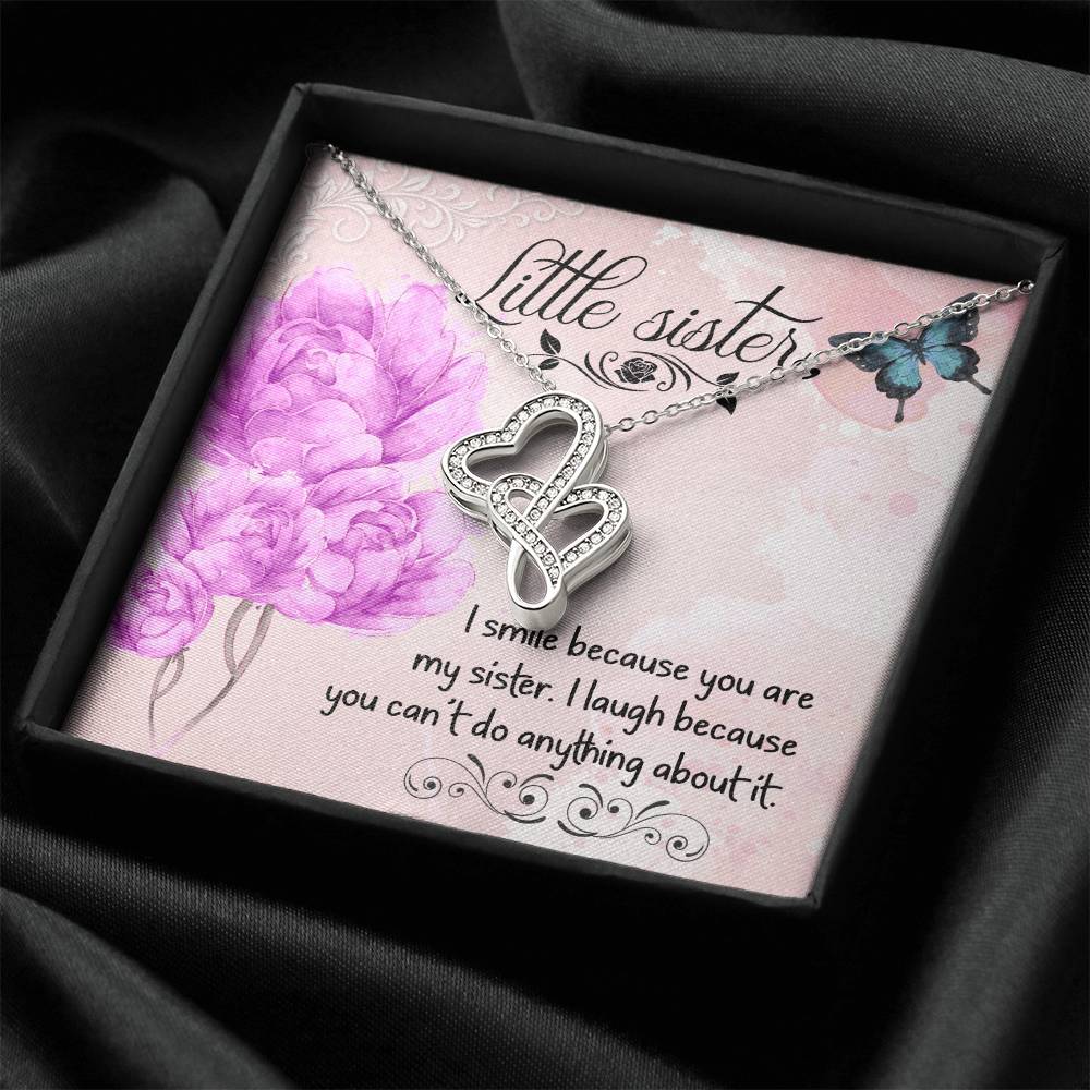 Sisters Necklace. Sister Gift. Gift For Sisters. Sisters Birthday Gift. Big Middle Little Sister. Dot Necklace In Gold Double Hearts Necklace