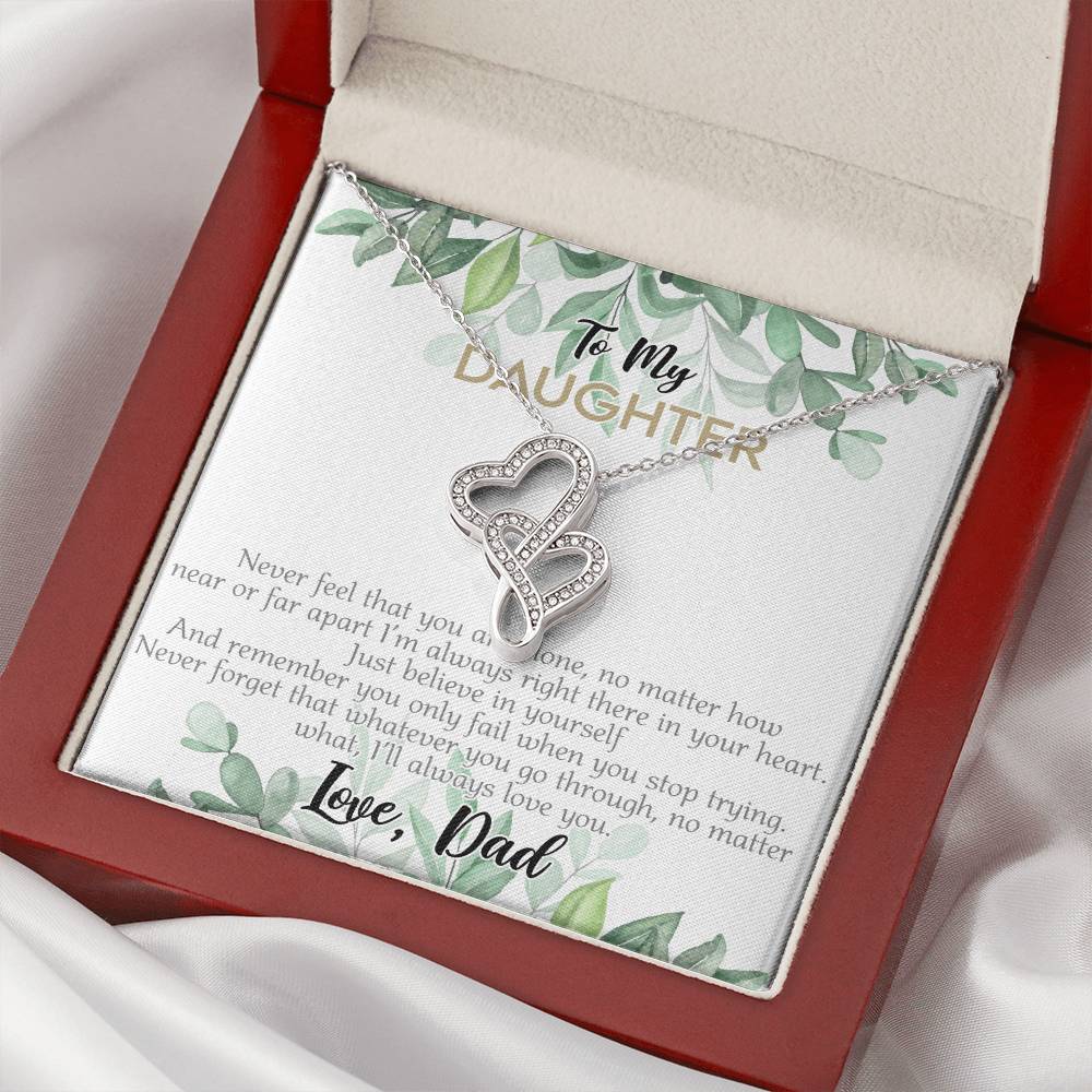 To My Daughter - 573 Jewelry Double Hearts Necklace