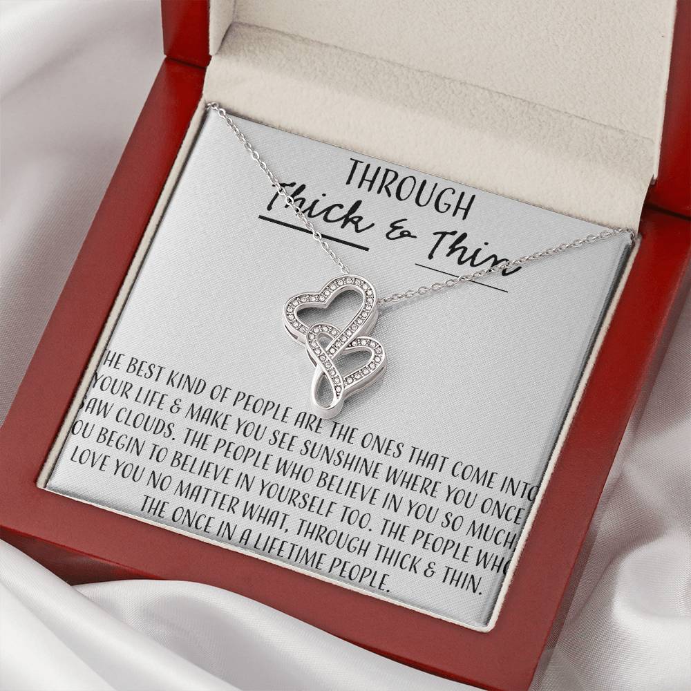 Through Thick And Thin Double Hearts Necklace