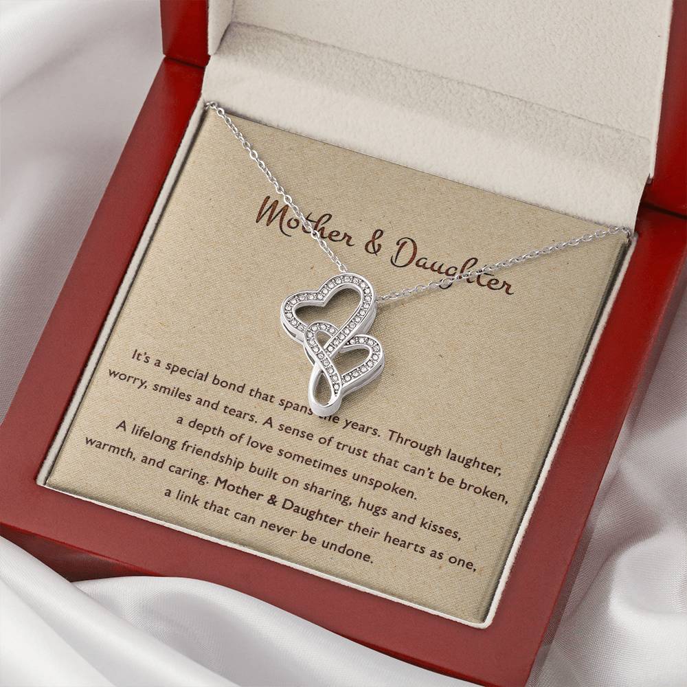 To Daughter From Mom Double Heart Necklace Gift Mom And Daughter No Matter Where You Go Gift From Mom Daughter Wedding 1 Double Hearts Necklace
