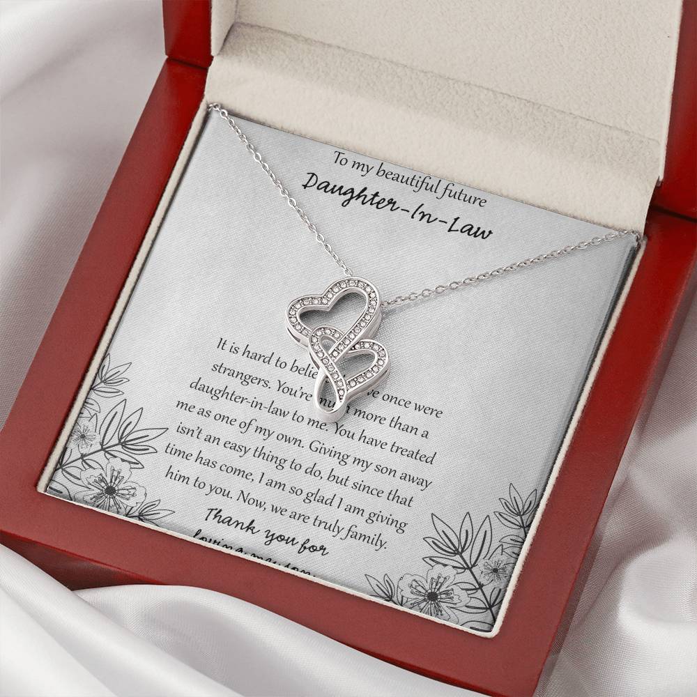 To My Beautiful Future Daughter In Law Double Hearts Necklace