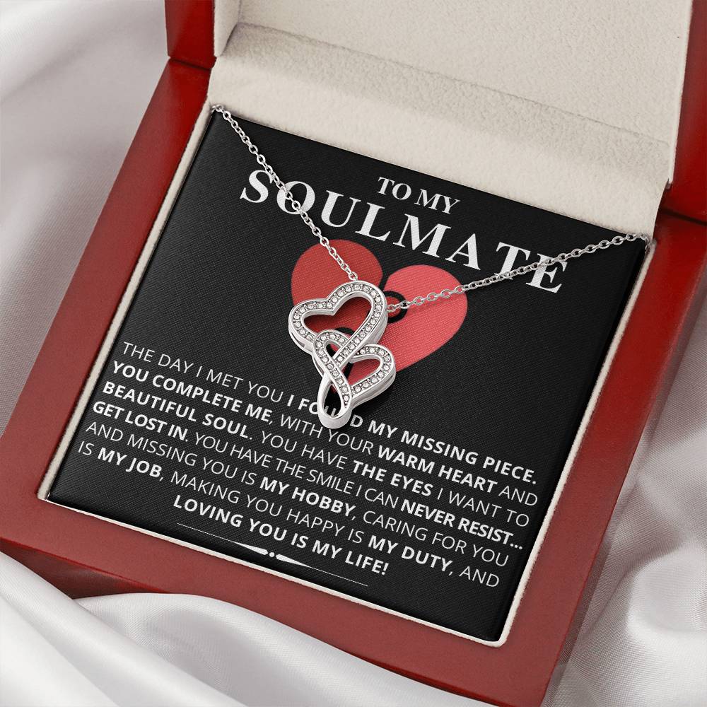 To My Soulmate - Double Hearts Necklace