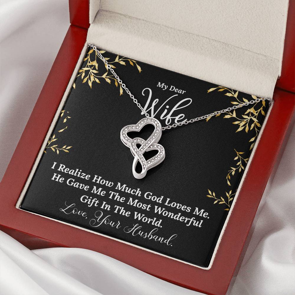 The Most Wonderful Gift Necklace Double Hearts Necklace