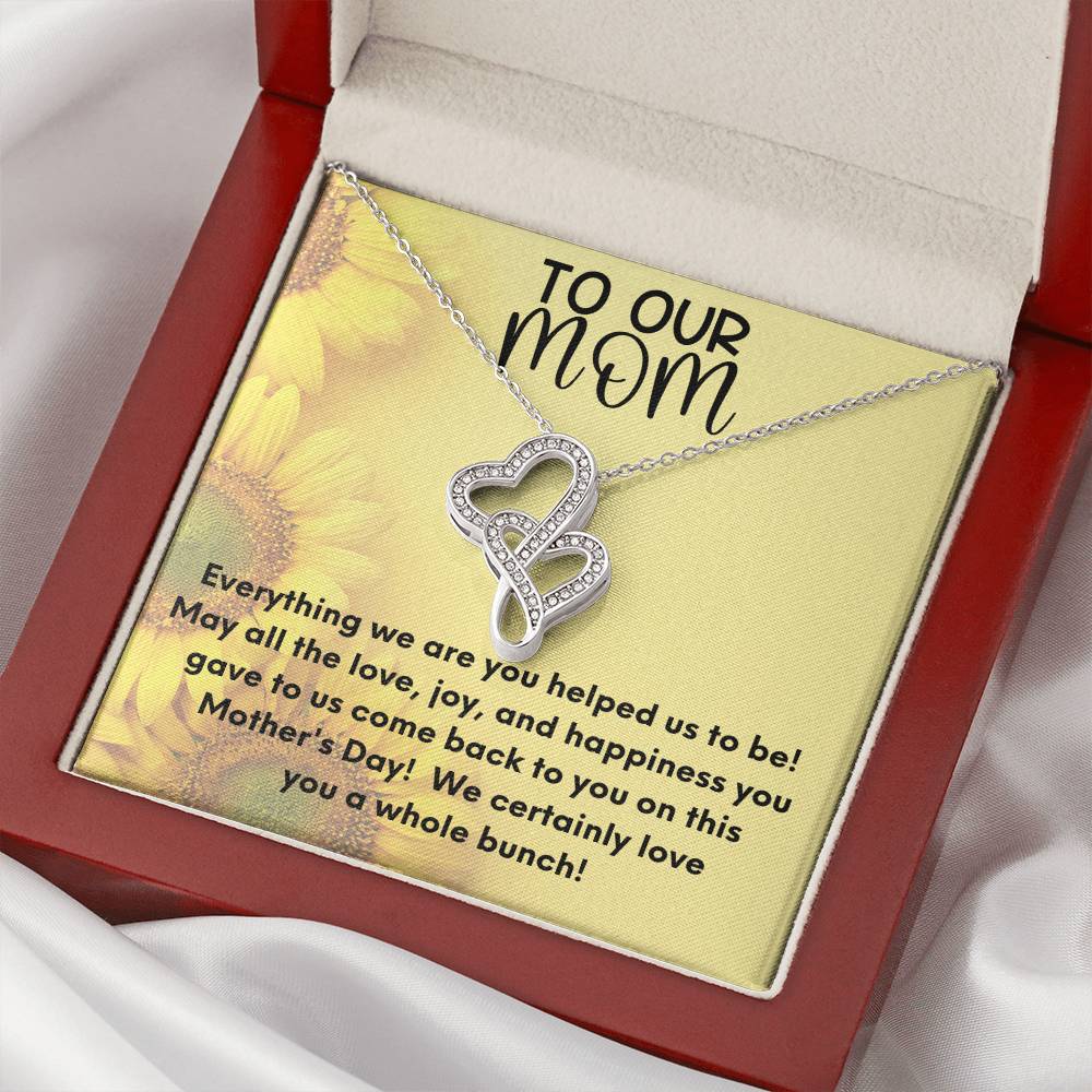 To Our Mom On Mother's Day! Happy Mother's Day Heart Necklace Gift For Mom Mother's Day Necklace Mother's Day Jewelry Double Hearts Necklace