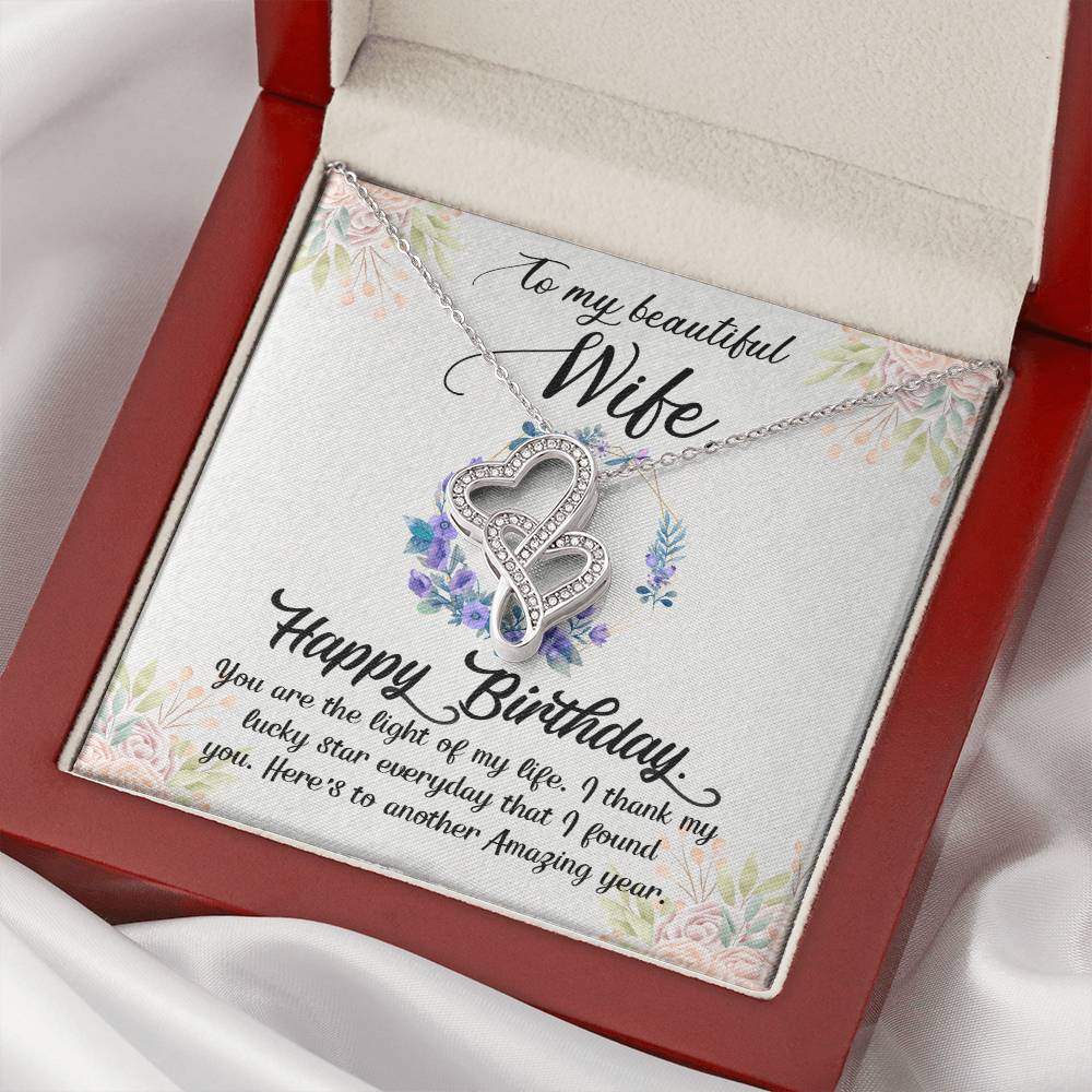 To Wife ; Gorgeous Double Hearts Necklace