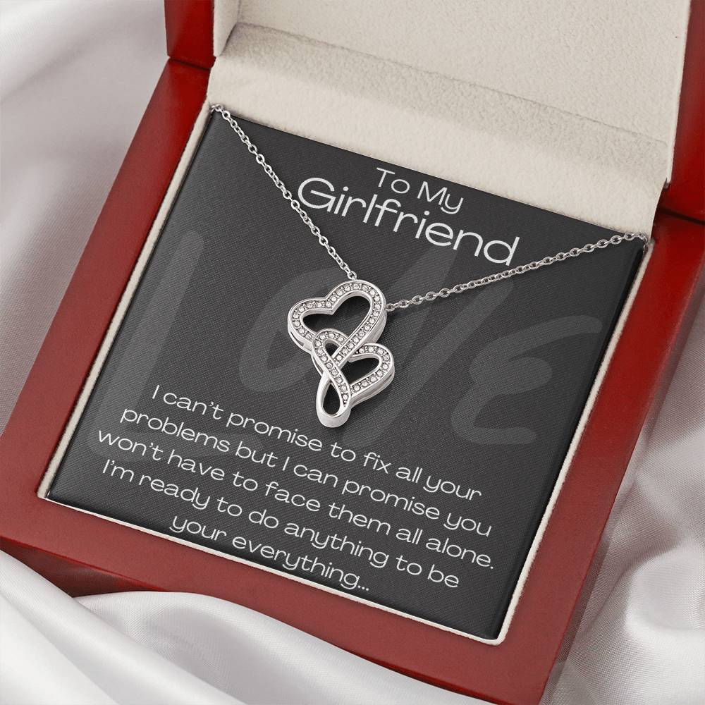 To My Girlfriend 1 Double Hearts Necklace