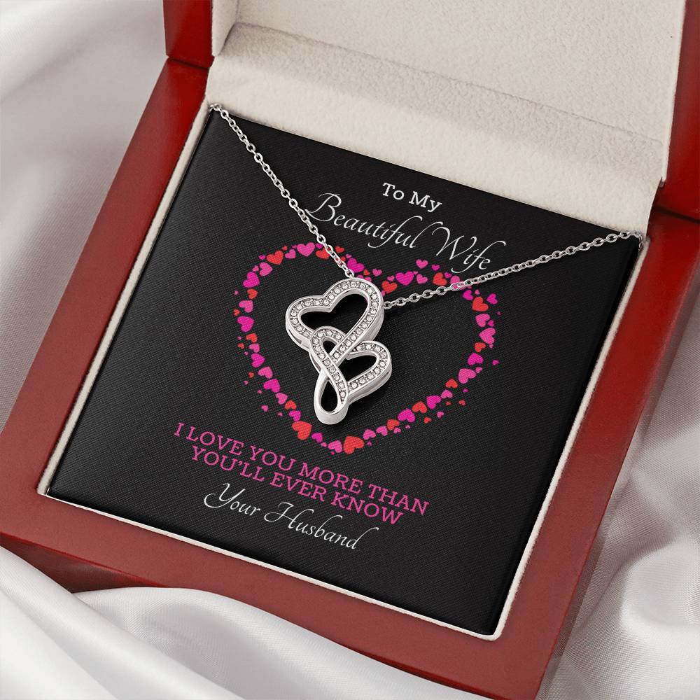 She Was So Happy She Cried Happy Tears... Donald L. Double Hearts Necklace