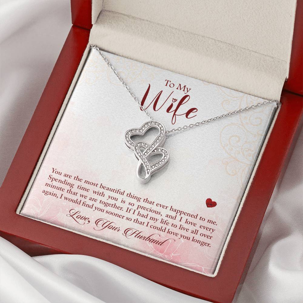 Double Heart Necklace - For Wife 1 Double Hearts Necklace