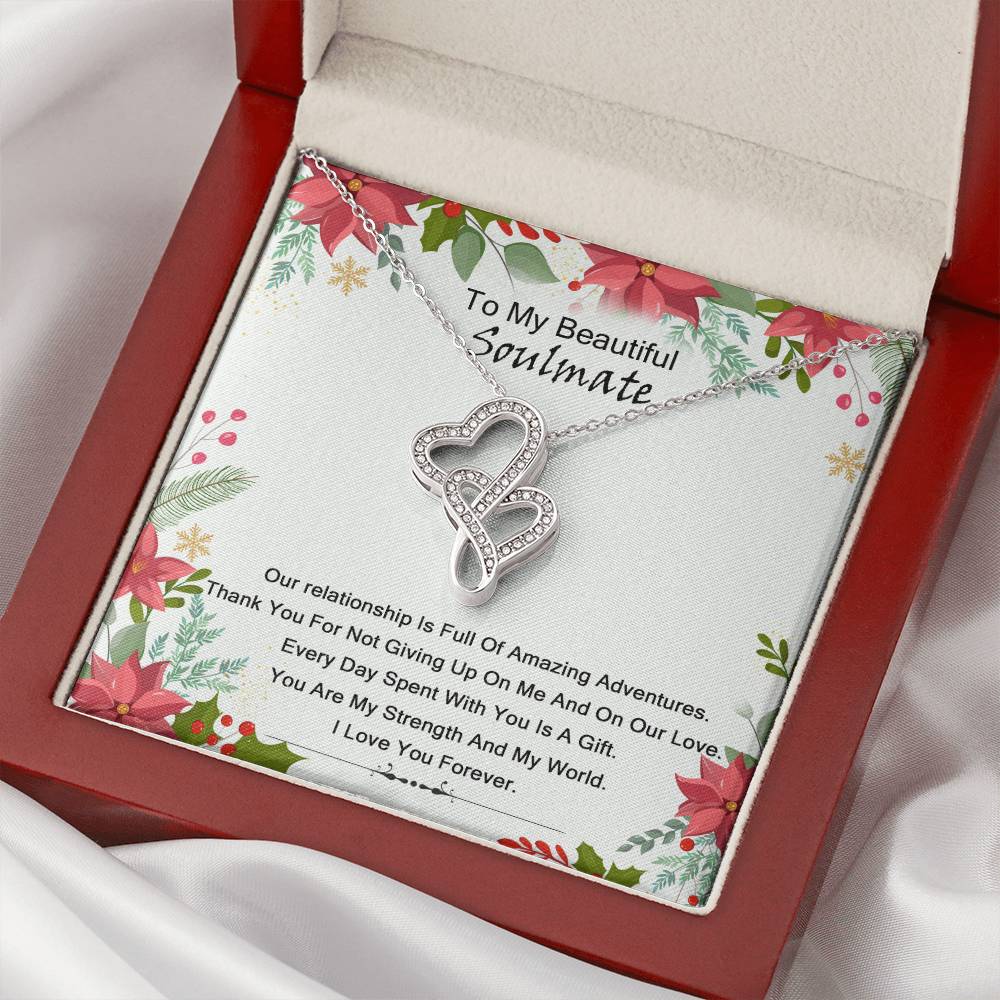 To My Soulmate - Double Hearts Necklace