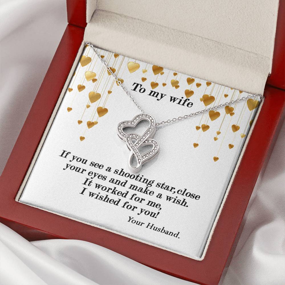 To My Wife Necklace - Anniversary Gift For Wife Birthday Gift For Wife Gift For Wife Necklace For Wife Gift For Wife B 4 Double Hearts Necklace