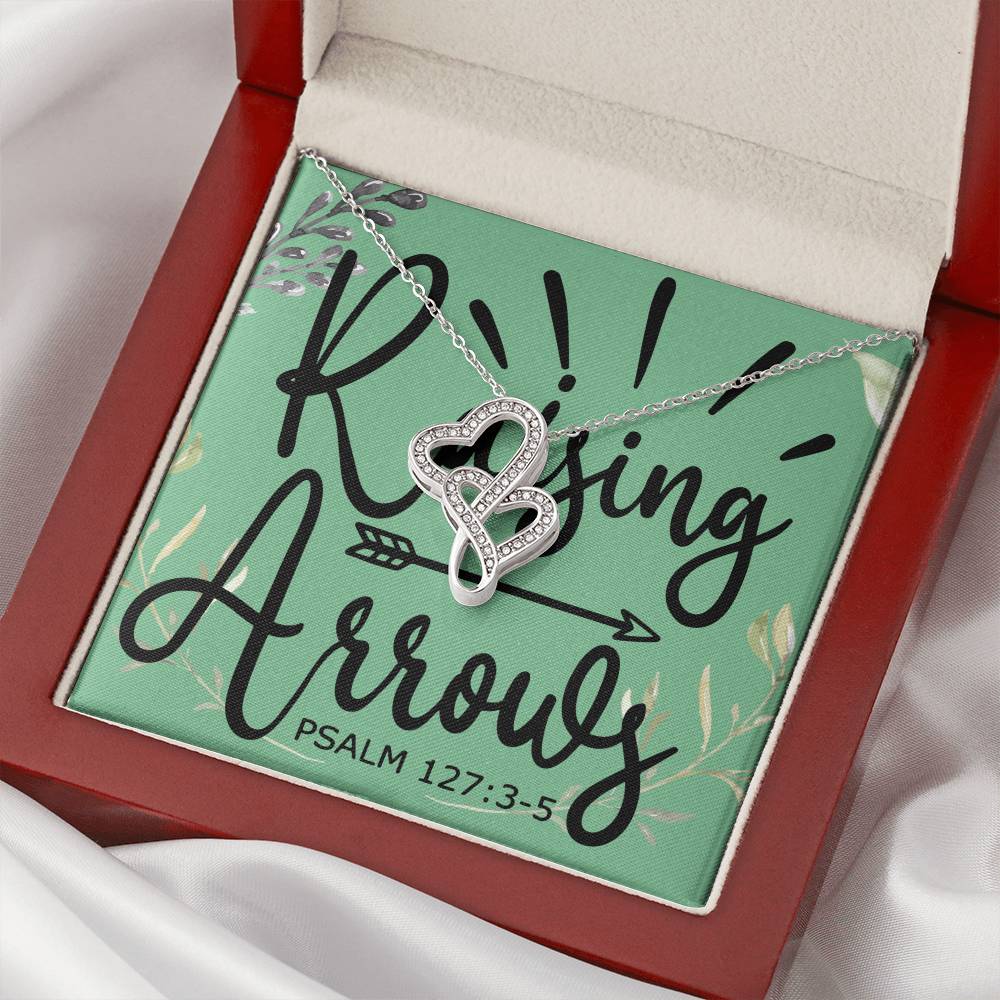 Raising Arrows Double Hearts Necklace