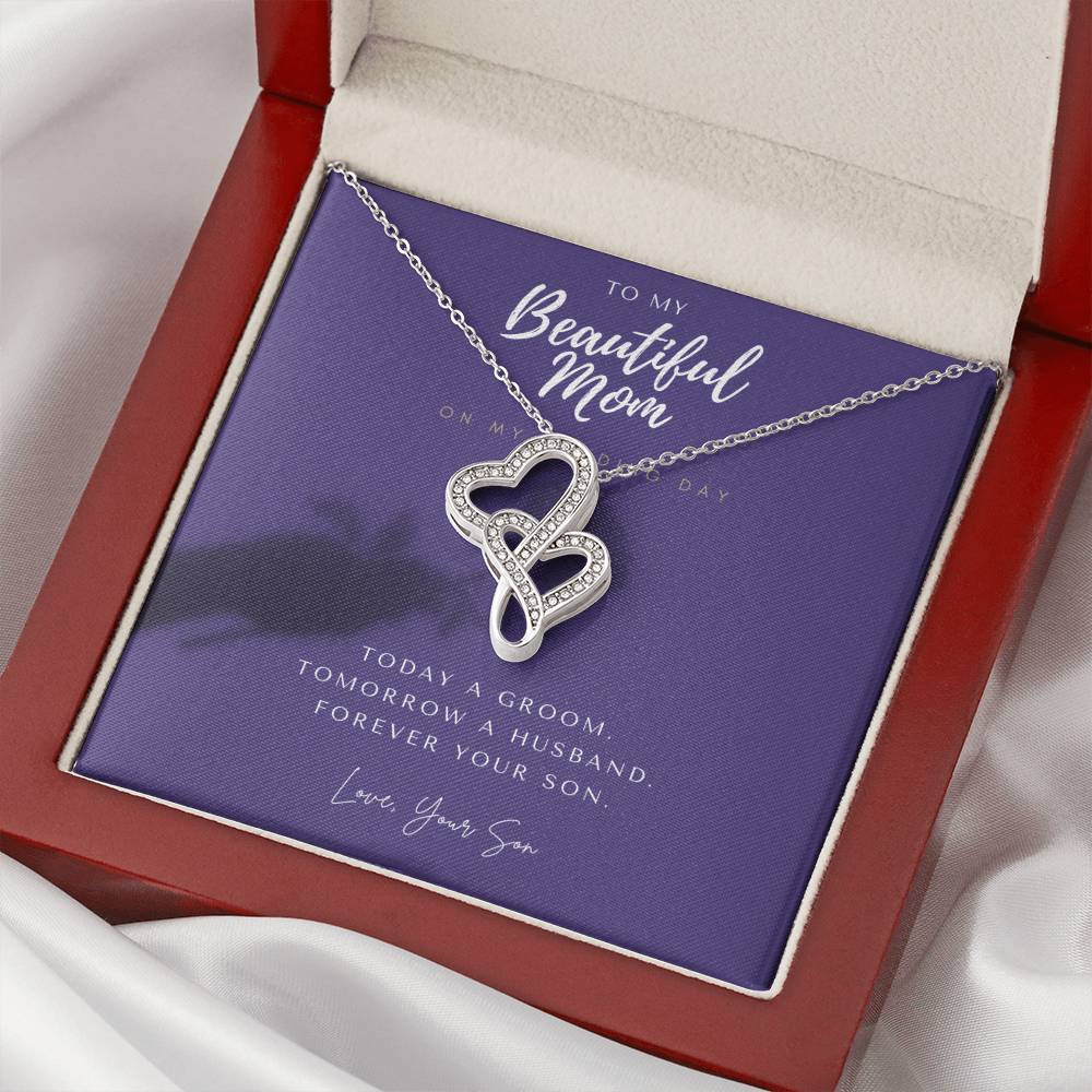 Mother Of The Groom Gift From Son Mom Wedding Gift From Son Wedding Gift From Groom To Mom Necklace Gift For Mom We 4 Double Hearts Necklace