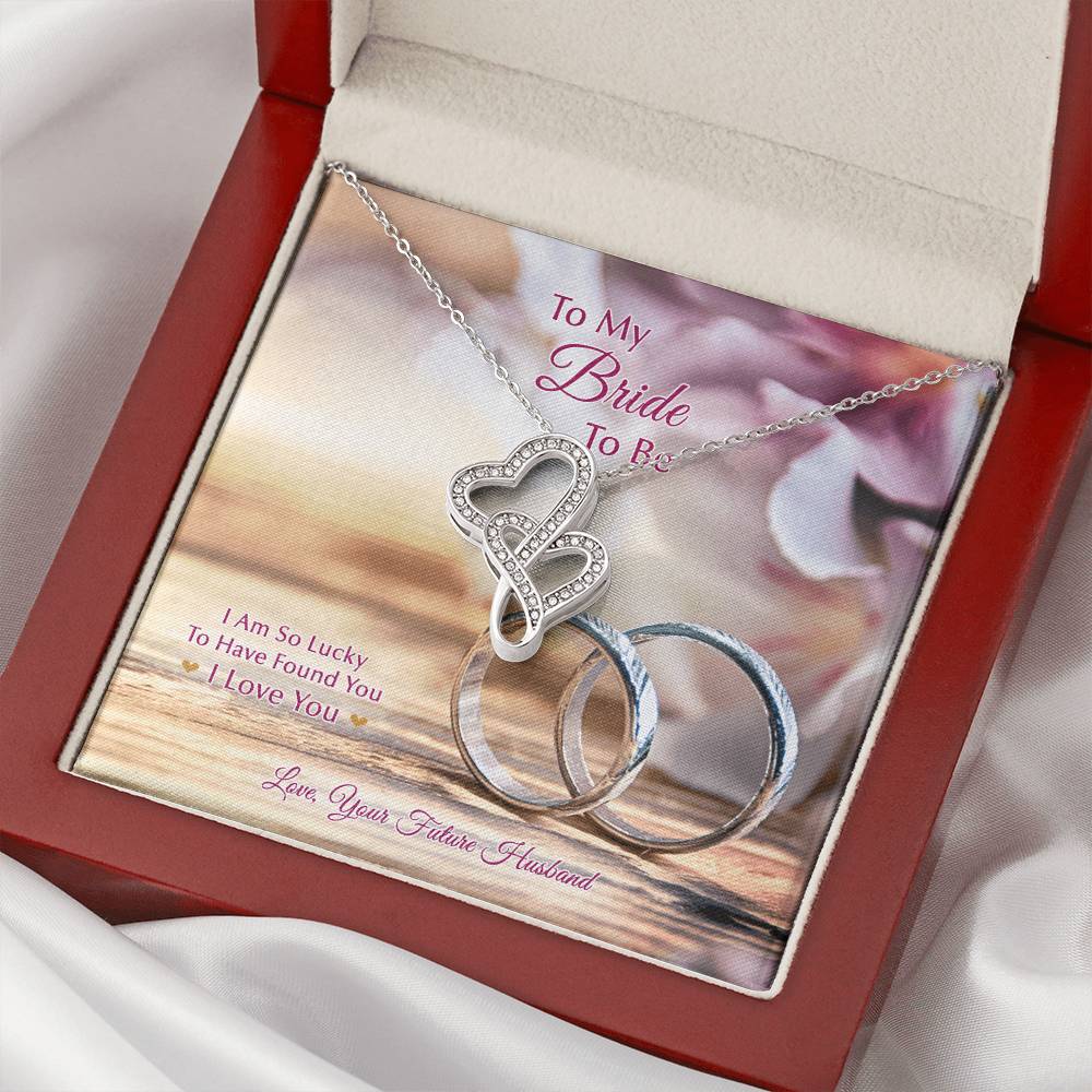 To My Bride To Be .... Double Heart Silver Rings Double Hearts Necklace