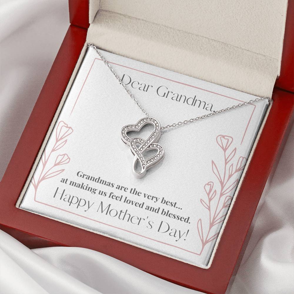 Dear Grandma Double Hearts Necklace