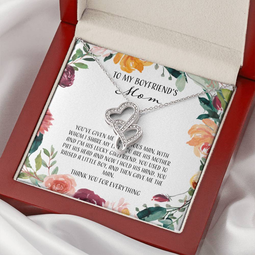 To My Boyfriends Mom - Floral Double Hearts Necklace