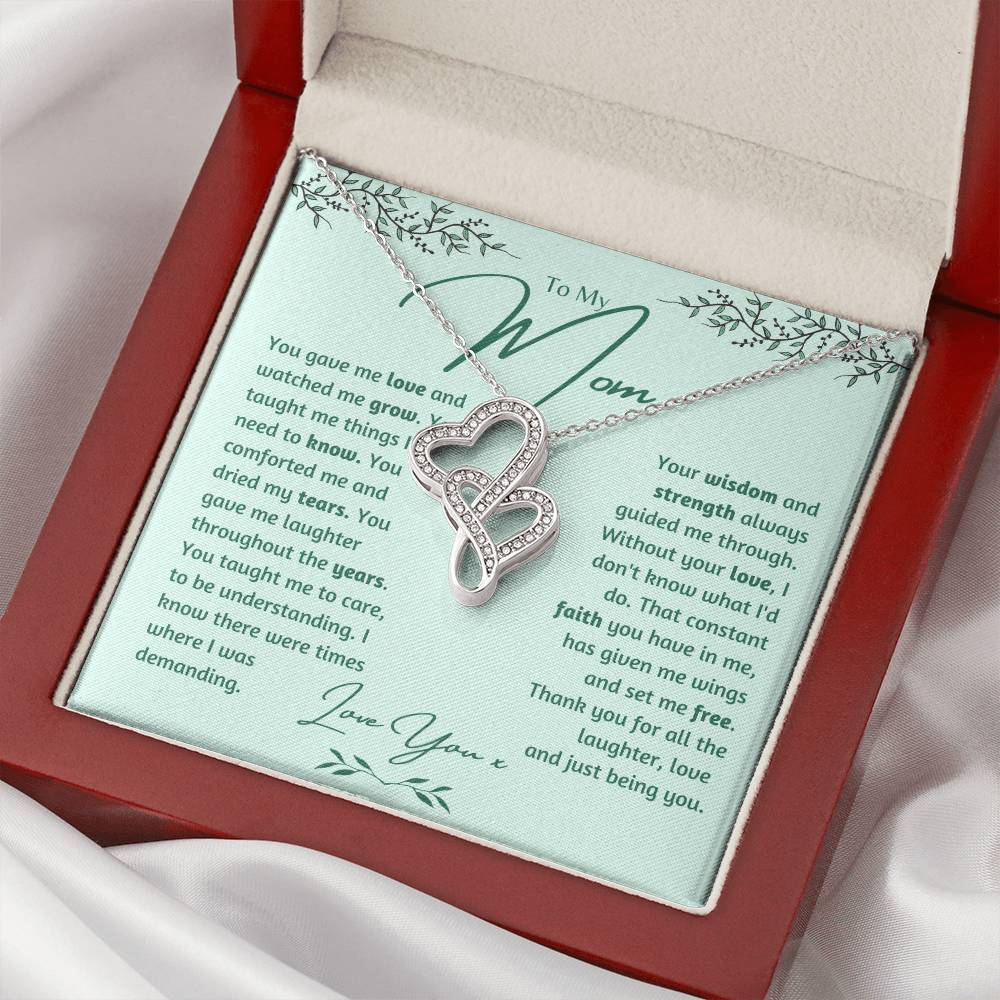To Mom Mother's Day Double Hearts Necklace