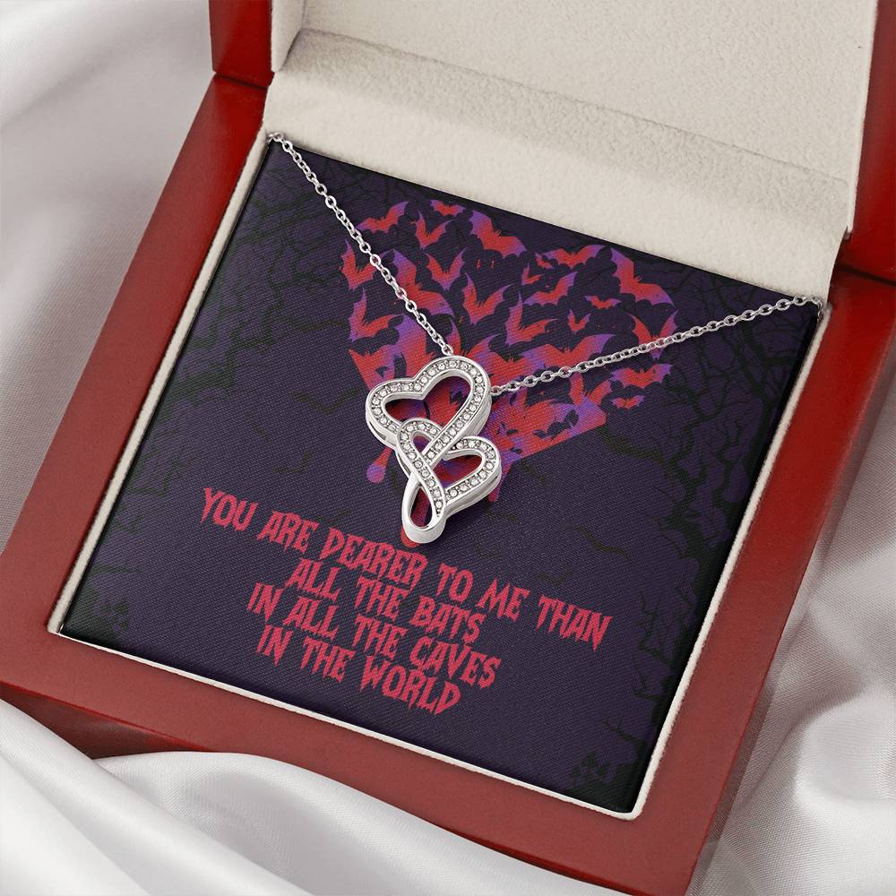 You Are Dearer To Me Than All The Bats 4 Double Hearts Necklace