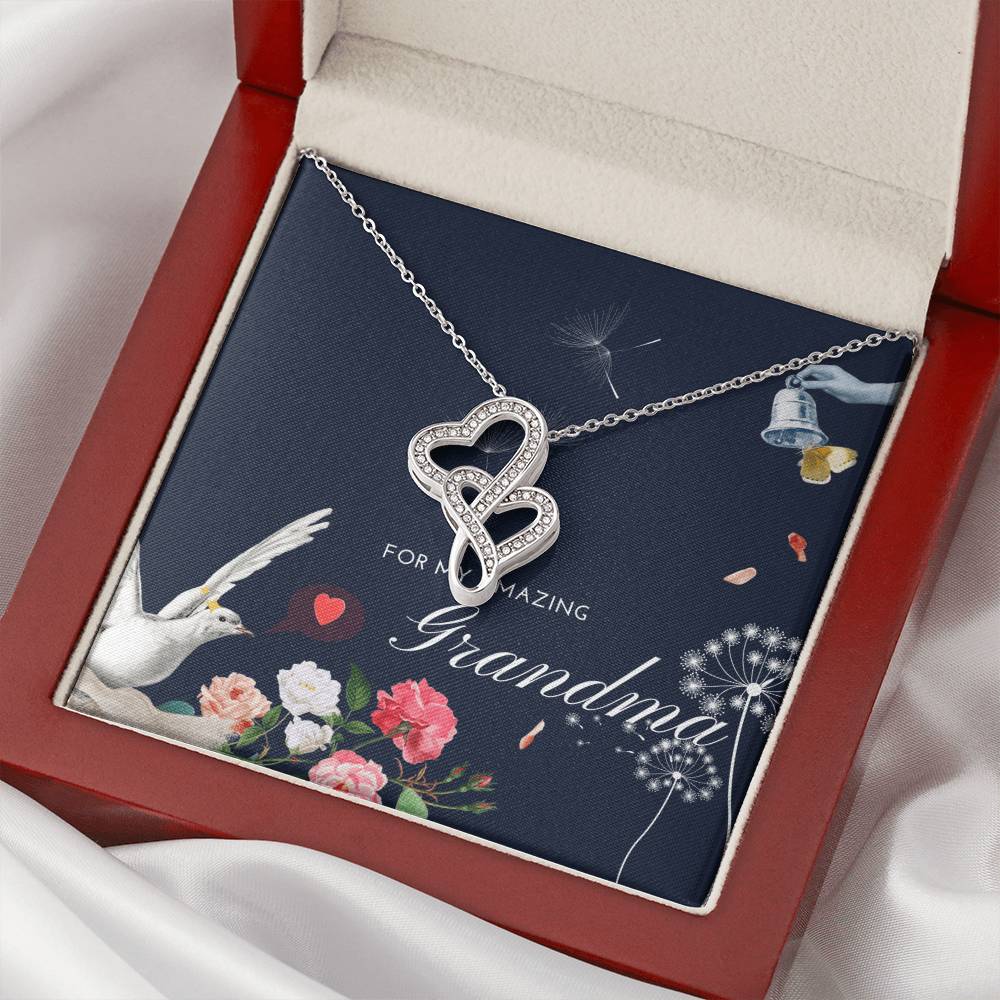 To My Amazing Grandma Necklace To My Badass Grandmother Necklace Gifts For Grandma Grand Mother Necklace From Gran Double Hearts Necklace