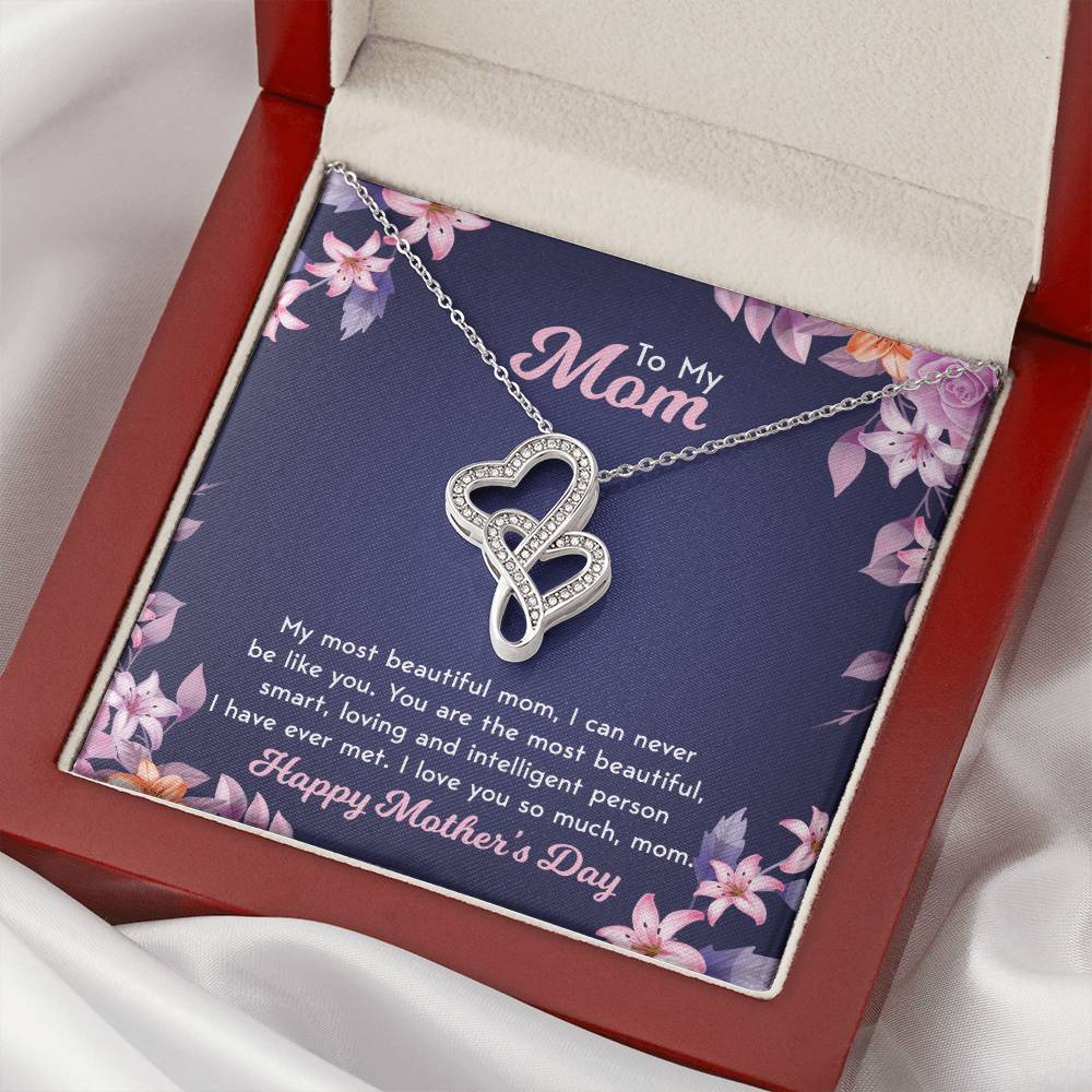 To My Mom 7 Double Hearts Necklace