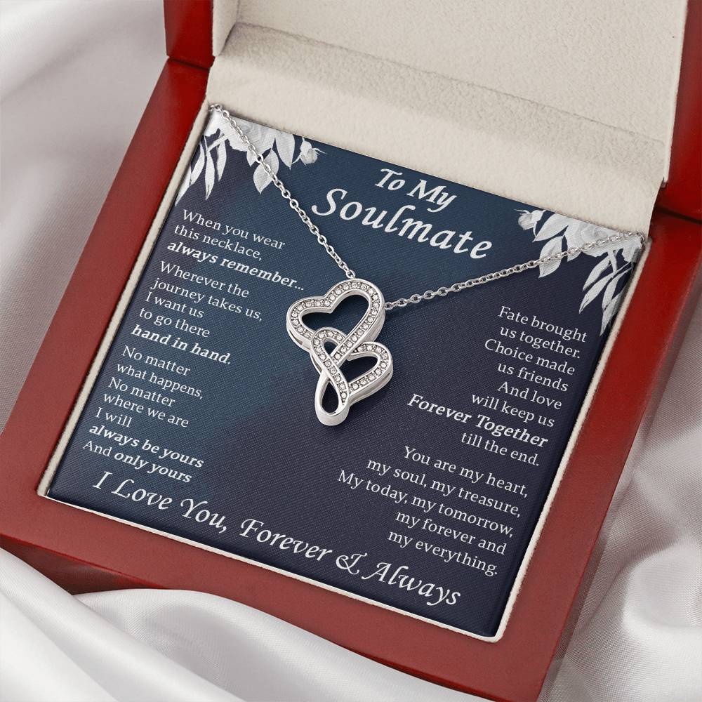 Gift For Your Soulmate - My Treasure - Double Hearts Double Hearts Necklace