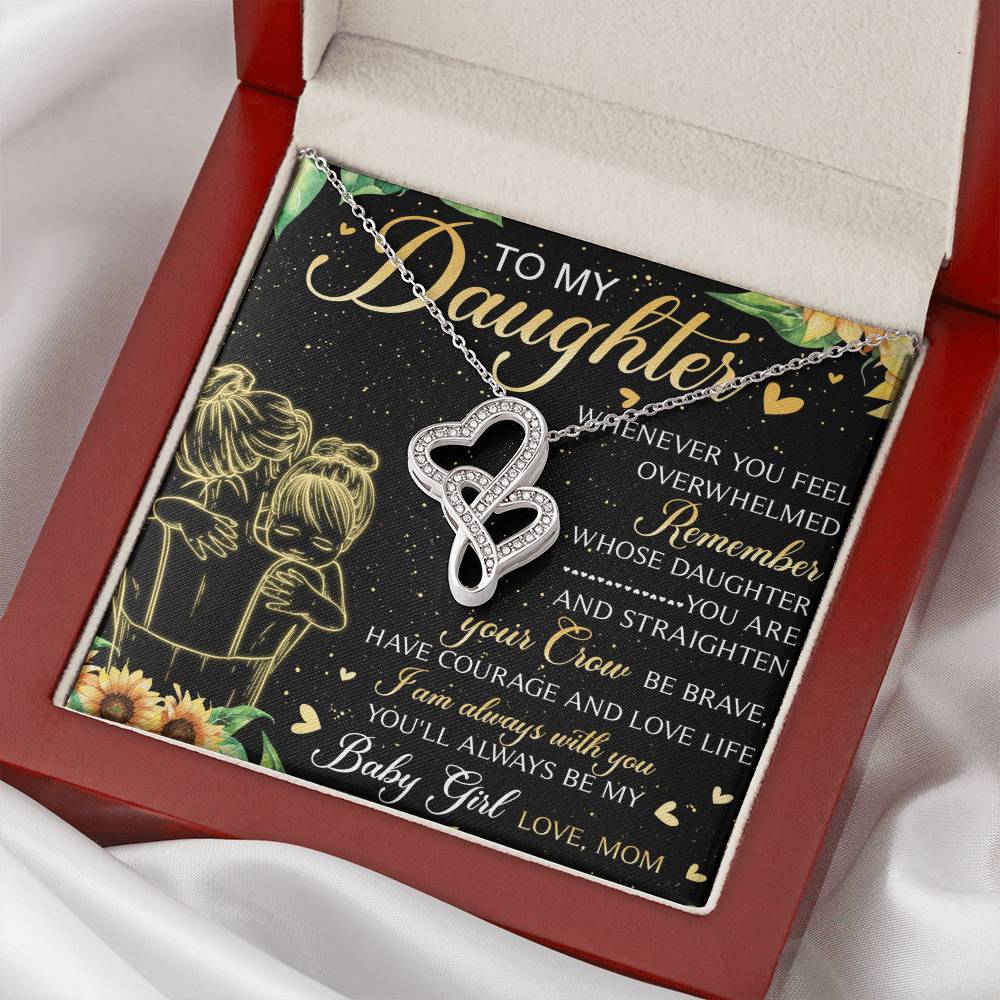 To Daughter From Dad 2 Double Heart Necklace Gift - Mother And Daughter Necklace - Mom Gift - Mother Jewelry - Daught 4 Double Hearts Necklace