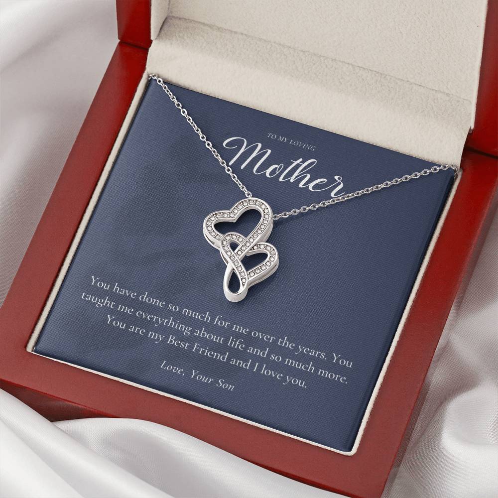 Gift For Mom From Son Mother Necklace From Son Mother's Day Gift Best Mom Gift Mother's Birthday Gift Double Hearts Necklace
