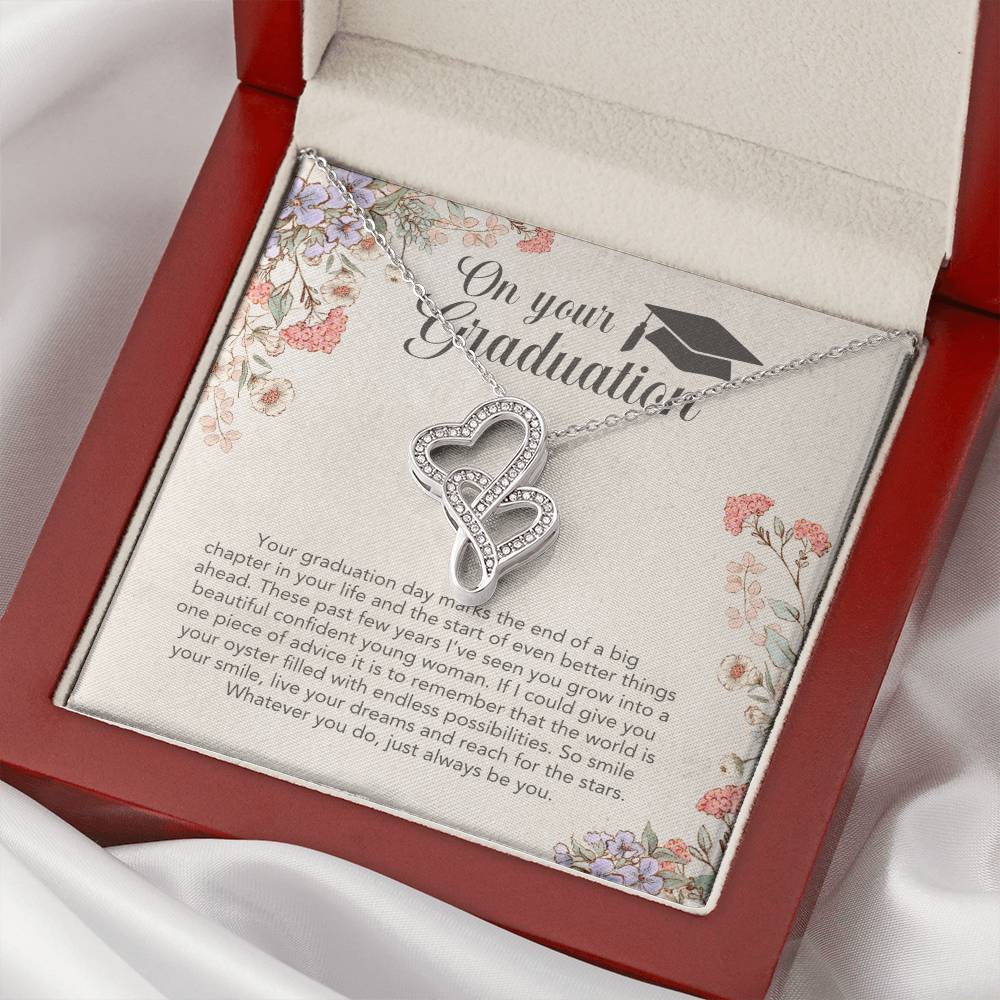 Congratulations I Am So Proud Of You Birthstone Necklace - Graduation Gift Necklace Graduation Gift For Her College Gr 1 Double Hearts Necklace