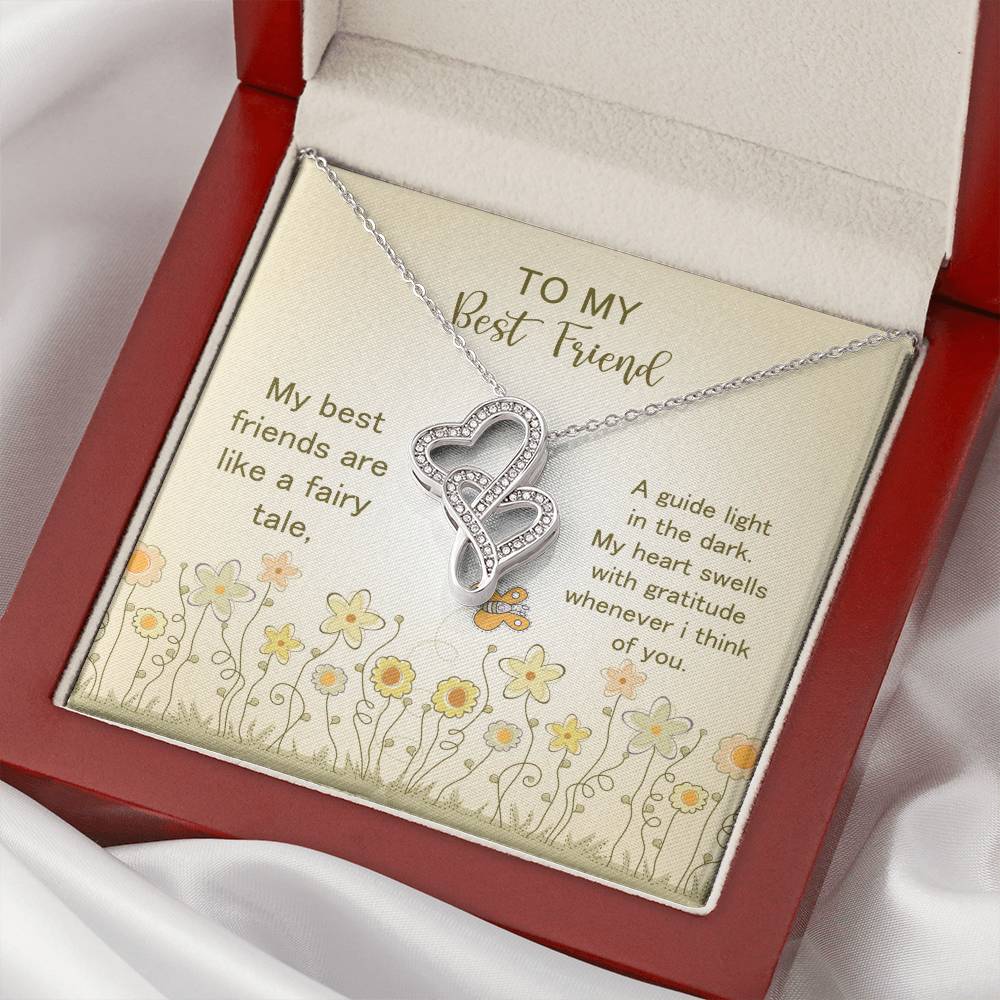 To My Best Friend Double Hearts Necklace