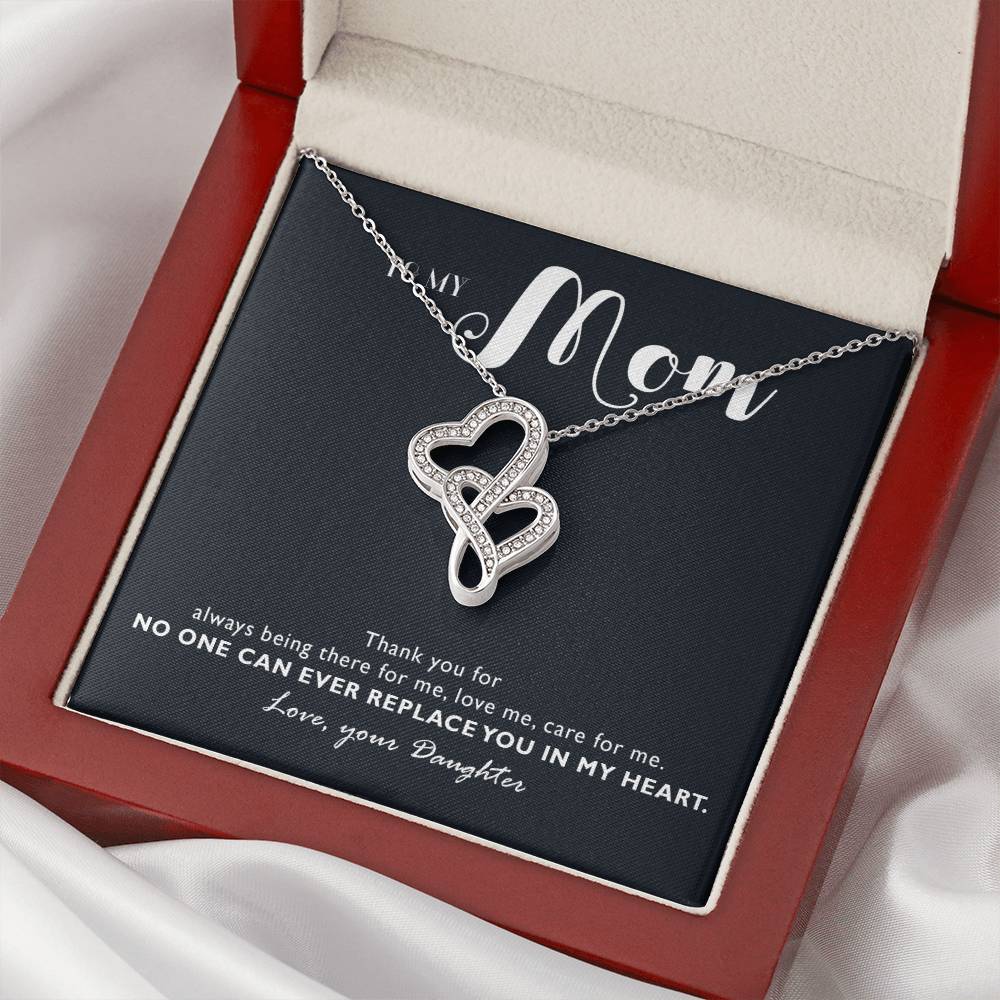 Perfect Gift For Mom Necklace - Mother's Day Gift For Mom 2 Double Hearts Necklace