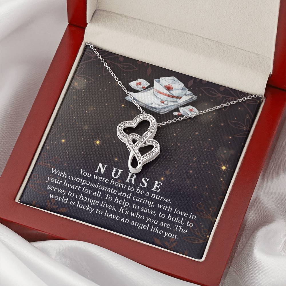 Nurse Necklace Gift For Nurse Healthcare Worker Gifts For Her Medical Gifts Graduation Nurse Gi Double Hearts Necklace