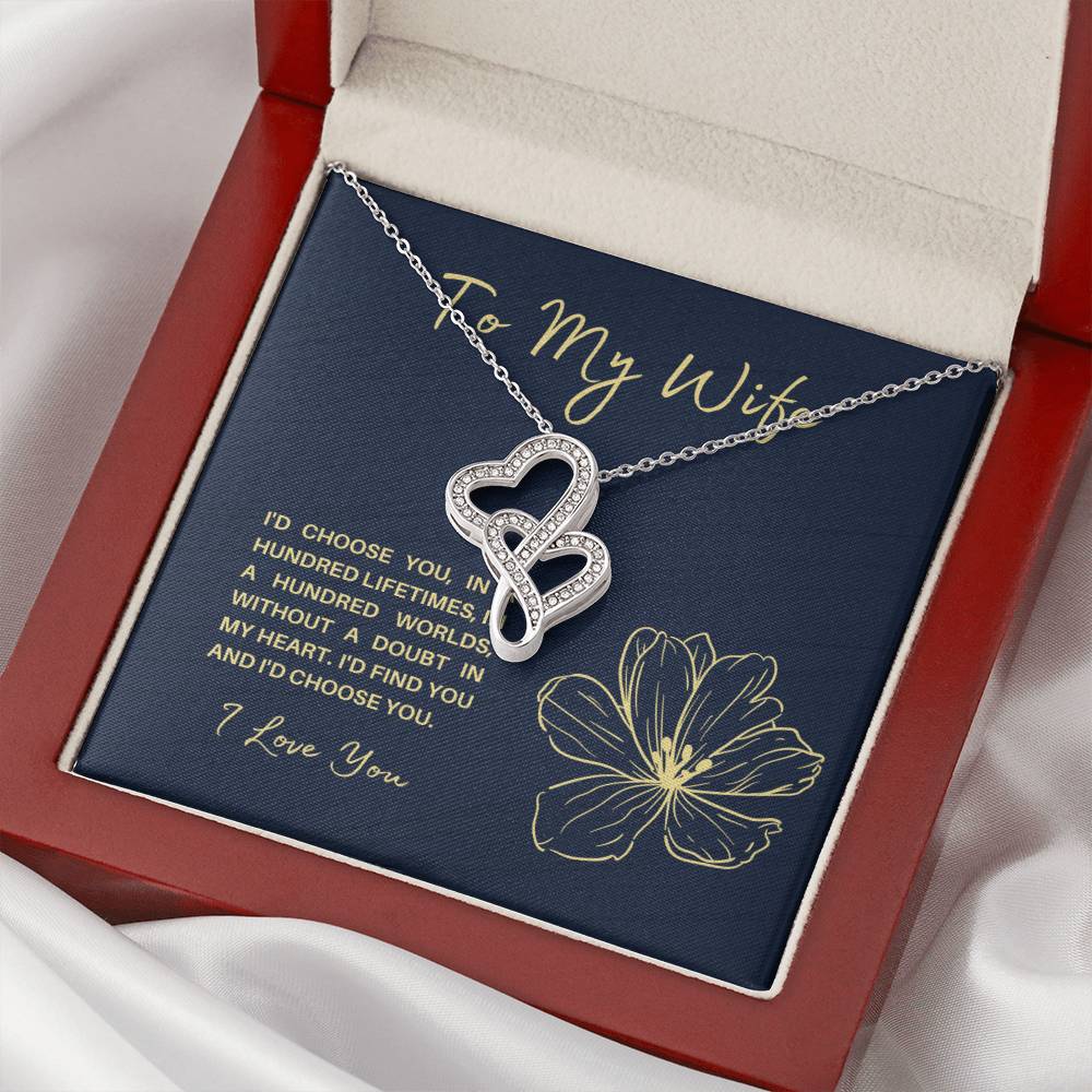 To My Soulmate Wife Future Wife Significant Other - - Birthday Anniversary Christmas Gift Surpr Double Hearts Necklace