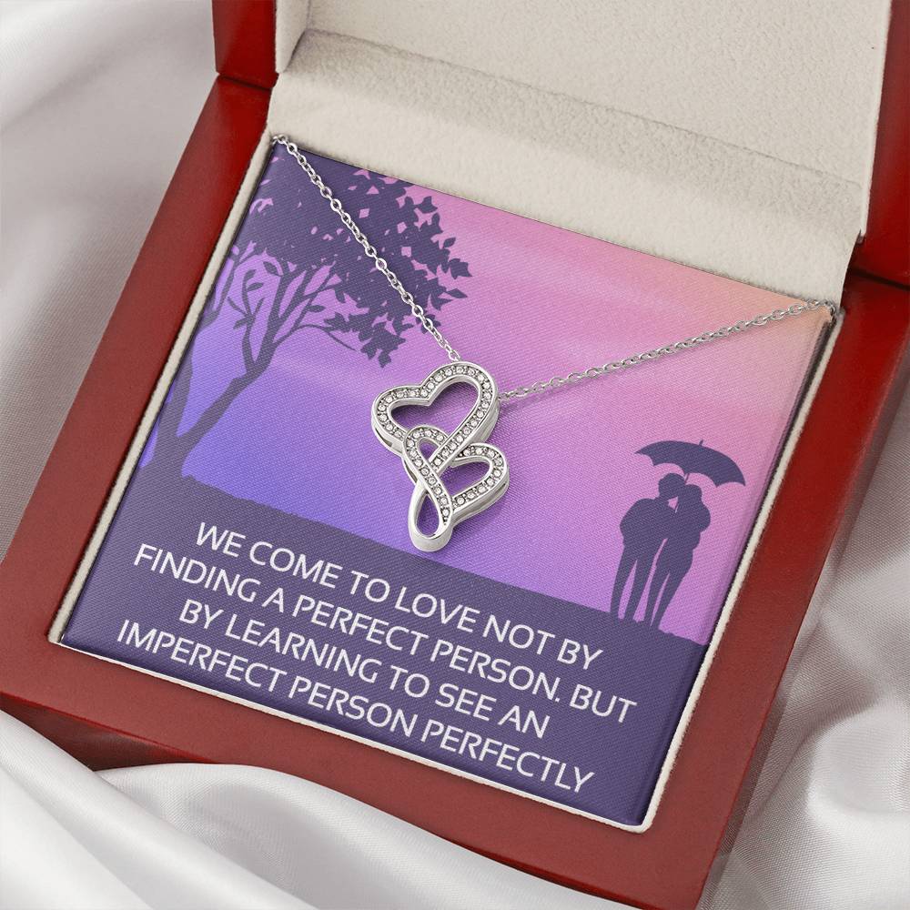 To My Love - Breathtaking Beautiful Silly - Necklace Double Hearts Necklace