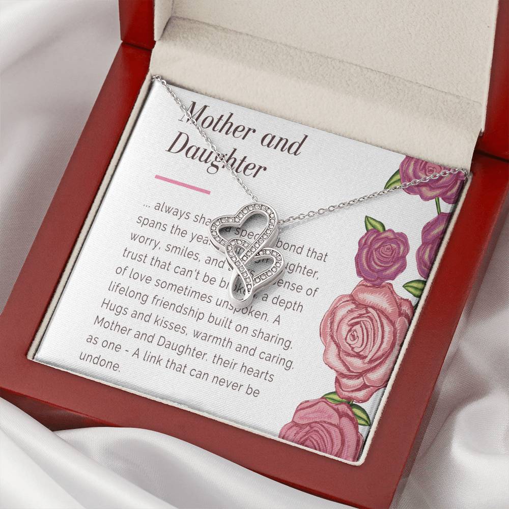 To Daughter From Dad 2 Double Heart Necklace Gift - Mother And Daughter Necklace - Mom Gift - Mother Jewelry - Daught Double Hearts Necklace